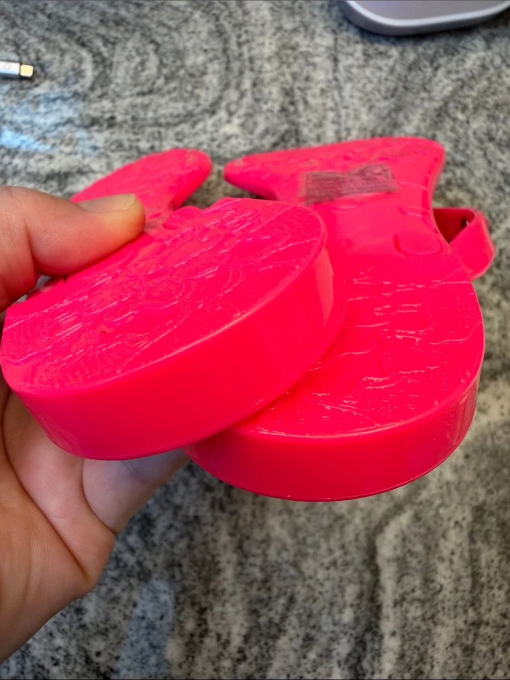 Women's Bright Pink Bow Jelly Slide Sandals